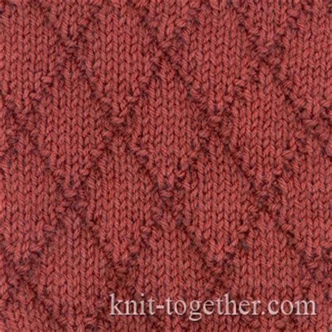 Knit Together | Diamonds Pattern 1 with needles, Knitting Patterns ...