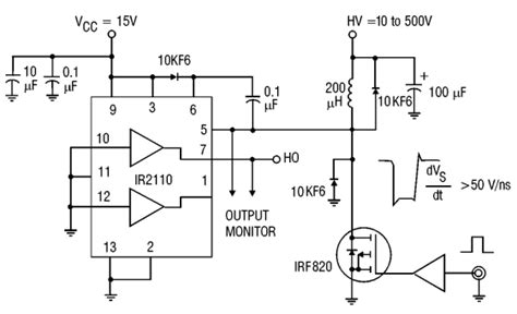 IR2110 Driver IC: Equivalent, Pinout and Test Circuit