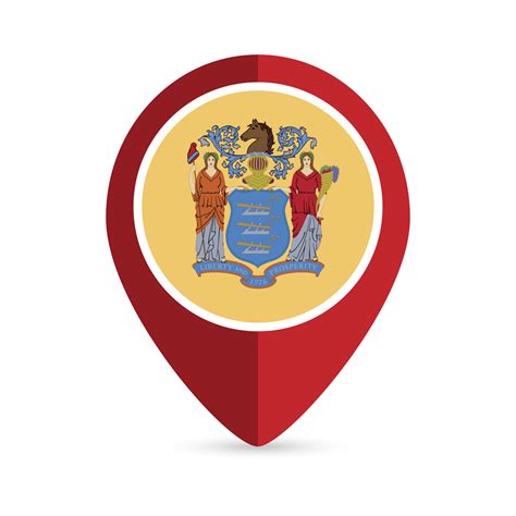 Map pointer with flag New Jersey state. Vector illustration. 15627093 ...