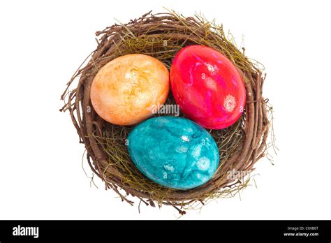 easter nest with eggs Stock Photo - Alamy