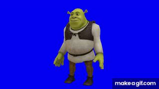 [MMD] Shrek Does the Fortnite Default Dance on a Blue Screen on Make a GIF