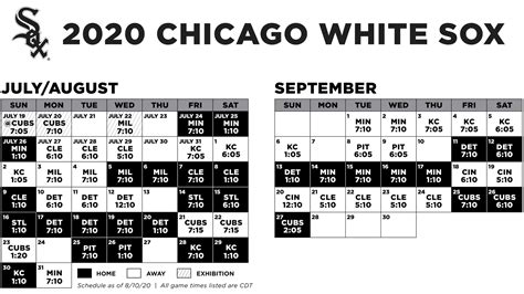 White Sox Printable Schedule | Chicago White Sox