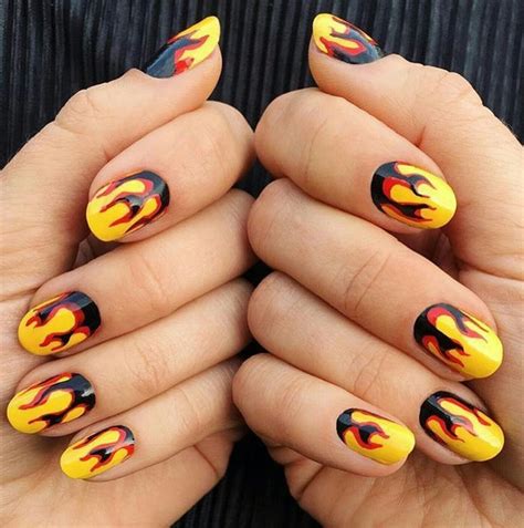 Flames nail art | Fire nails, Flame nail art, Gorgeous nails