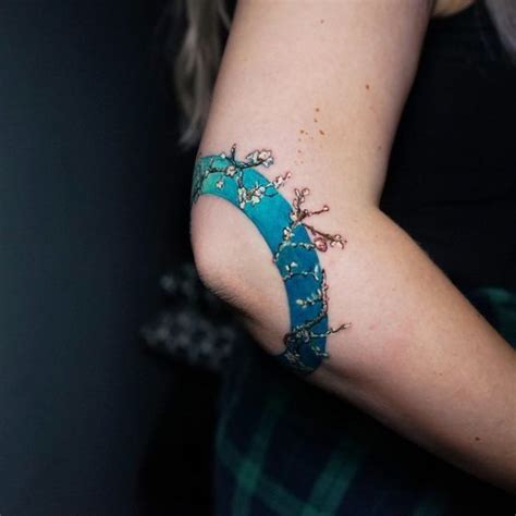 Тату Almond blossom (трафик) | Blue ink tattoos, Arm tattoos for women ...