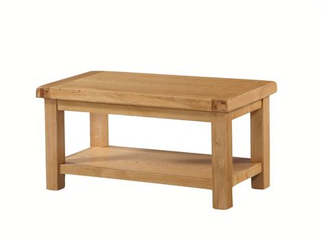 Newport Solid Oak Small Coffee Table with Shelf - Oak Coffee Table ...