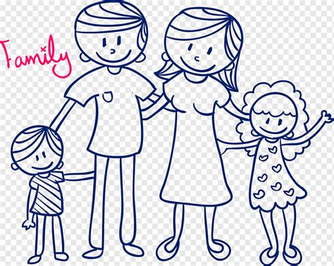 Family illustration, Family Drawing Cartoon Child, Stick figure family ...