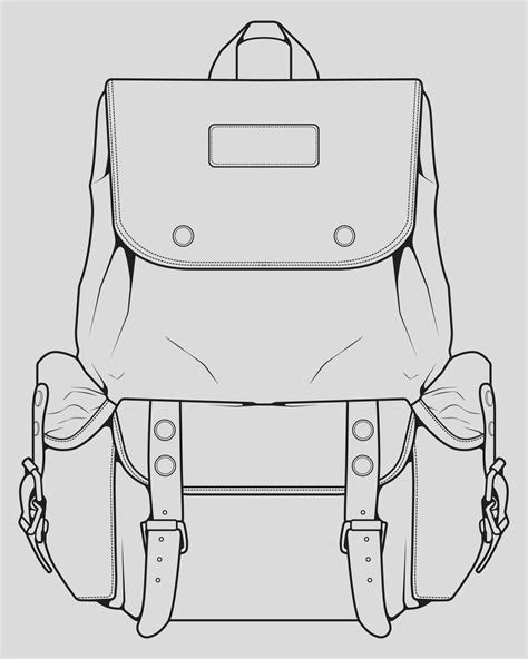 Sketch of a rucksack. Backpack isolated on white background. Vector ...