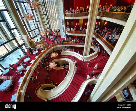 The central staircase at the Metropolitan Opera in New York City Stock ...