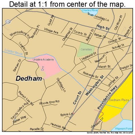 Dedham Massachusetts Street Map 2516530