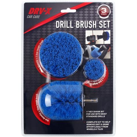 DRV-X Car Care Cleaning Drill Brush Set 3 Pieces | BIG W