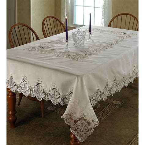 Violet Linen Imperial Embroidered Vintage Lace Tablecloth & Reviews ...