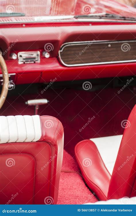 Interior Of Red Sports Car Stock Photo - Image: 56613857