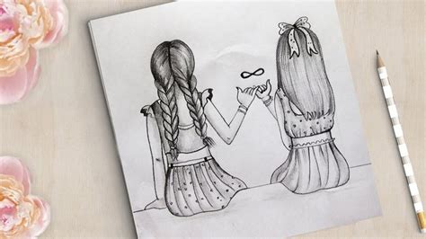 Friendship Day drawing Very Easy | Best Friend Drawing Easy | Pencil ...