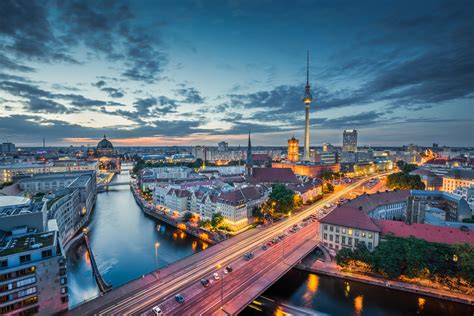 Berlin skyline with TV tower at night, Germany - Office Inspiration