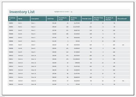 Retail Inventory Templates for MS Excel [.xls] | Downloa