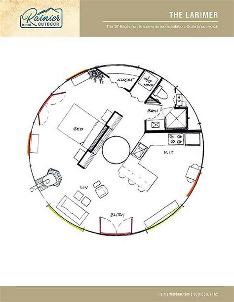 Build a yurt with Rainier yurt home floor plans | Yurt, How to plan ...