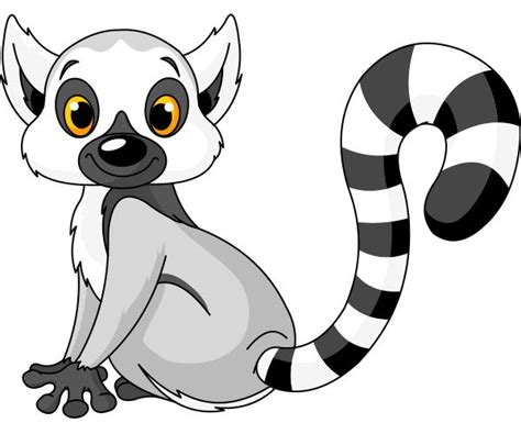 Ringtail Lemur | Cute animal clipart, Cute animal drawings, Animal drawings