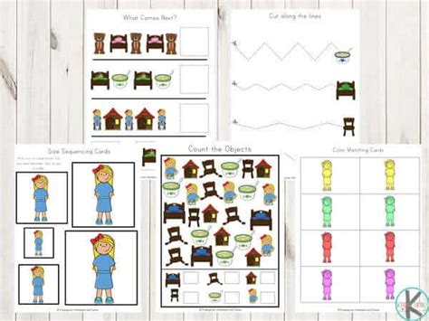 FREE Goldilocks and the Three Bears Worksheets