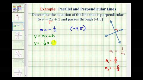 Ex 1: Find the Equation of a Line Perpendicular to a Given Line Passing ...