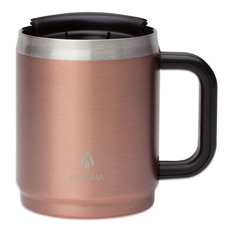 Promotional Manna™ 14 oz. boulder stainless steel camping mug w/ handle ...