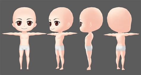 Hand Painted Chibi Character Base Mesh 3D Model $20 - .fbx .max .ma ...