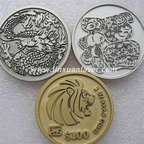 3D Fiber Laser Marking on Metal Coins - Linxuan Laser