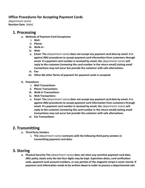 Office Procedure Manual Template