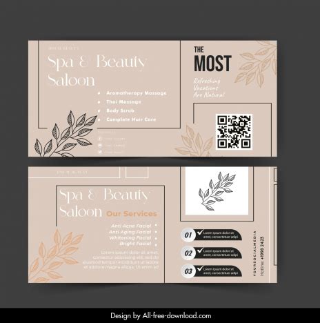 Beauty salon banner template classical elegant leaves layout vectors ...