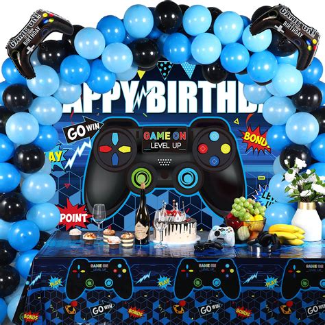 Video Game Birthday Party Decorations Set Gaming Happy Birthday ...