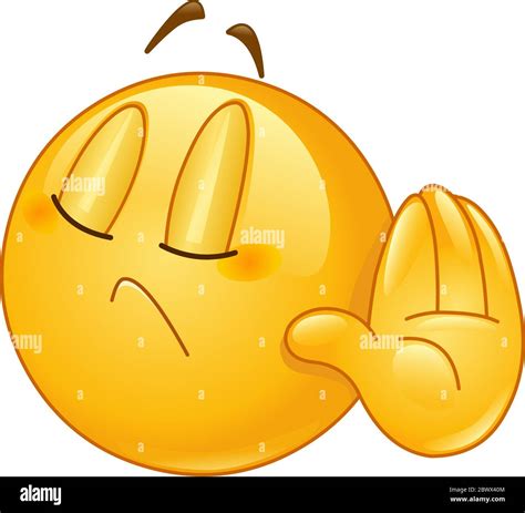 Emoticon showing deny or refuse hand gesture Stock Vector Image & Art ...