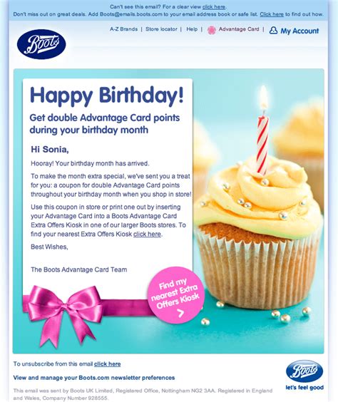 Birthday email from Boots featuring animated gif candle. View it here ...