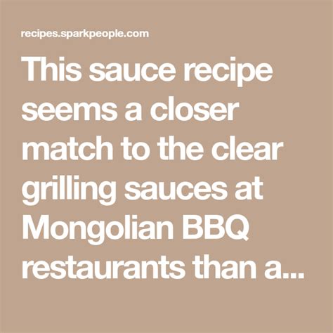 Mongolian BBQ Sauce Recipe | Recipe | Sauce recipes, Bbq sauce recipe ...