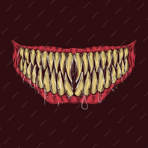 Premium Vector | Hand drawing vintage monster teeth illustration