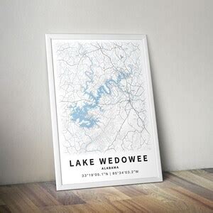 Printable Map of Lake Wedowee Alabama R. L. Harris Reservoir Instant ...