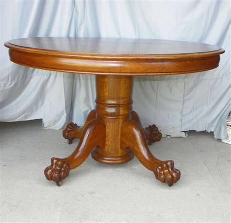 Get Antique Round Oak Pedestal Dining Table – Home