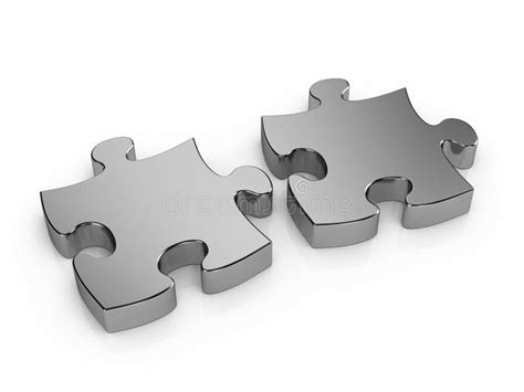 Two Pieces Metal Puzzle Stock Photo - Image: 18933840