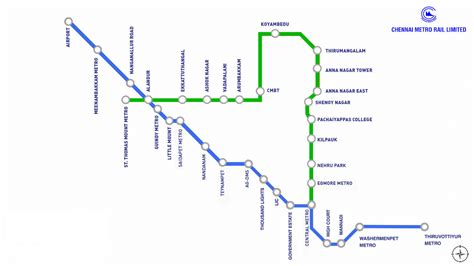 Chennai Metro (CMRL) Metro Routes, Timing and Fares - Routes Maps