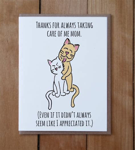 Happy Mother's Day Cat Card Funny Mother's Day Cat