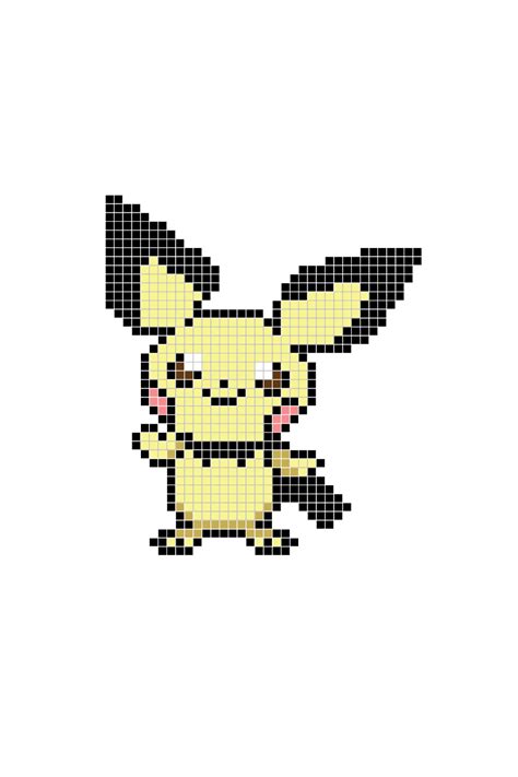 Pokemon Pixel Patterns for Fuse Beads - Pichu | Pokemon cross stitch ...