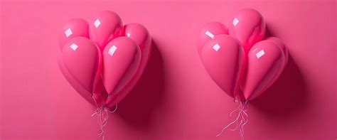 Premium AI Image | Pink heart shaped balloons on a pink background