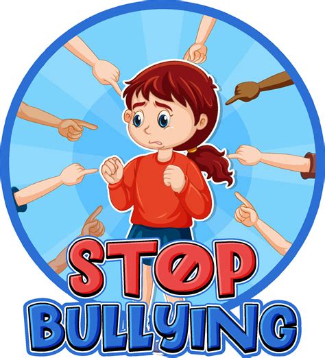 Stop Bullying text with cartoon character 13999629 Vector Art at Vecteezy