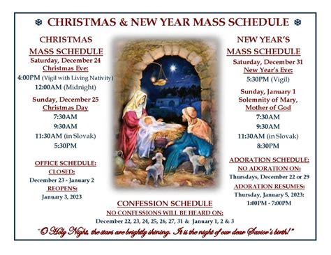 Christmas Mass Schedule – SS. Cyril and Methodius Parish