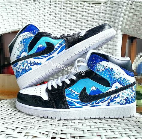 Custom Air Jordan 1 Mid Nike Custom Custom Sneakers pintados | Etsy