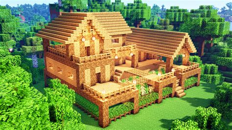 Minecraft: How To Build a Ultimate Oak Survival Farm House Minecraft Map