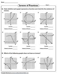 Inverse Function Worksheets