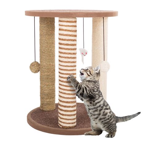 Buy Cat Scratching Post - 3 Scratcher Posts with Carpeted Base Play ...