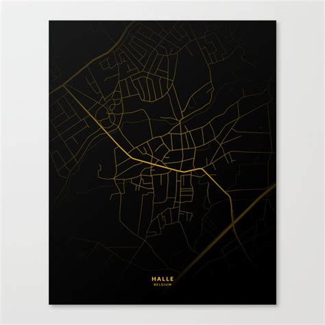 Halle City in Belgium Map - Minimal City Maps Canvas Print by Kaeda ...