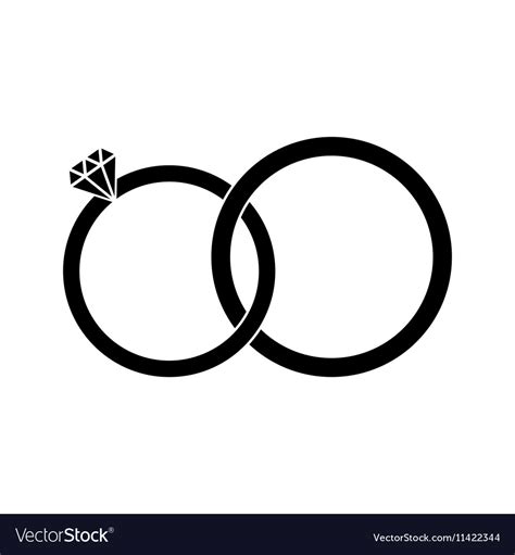 Wedding rings sign icon engagement symbol flat Vector Image