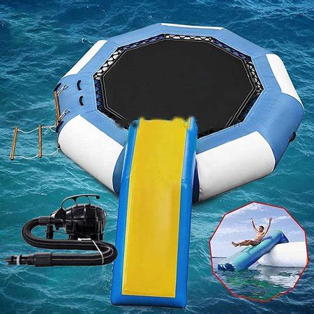 Trampoline with Slide, Inflatable Water Trampoline Series, Splash Pad ...