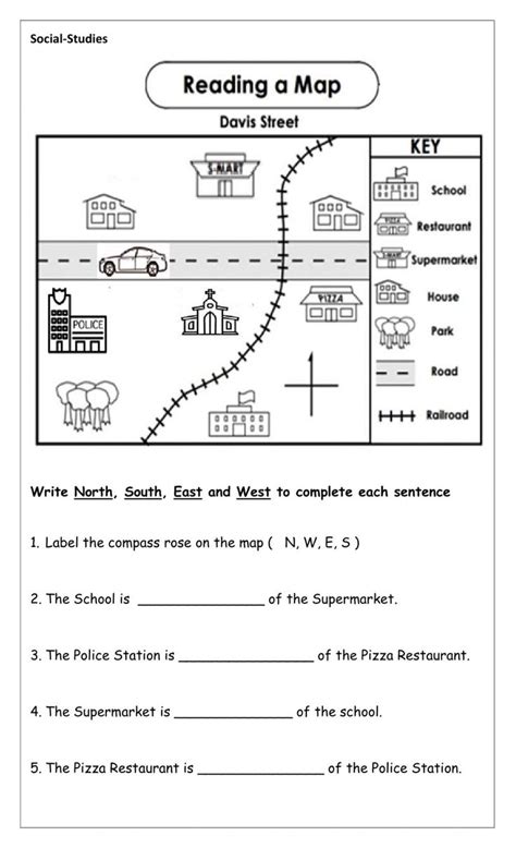 Map (community) worksheet | Map skills worksheets, Map worksheets, Map ...